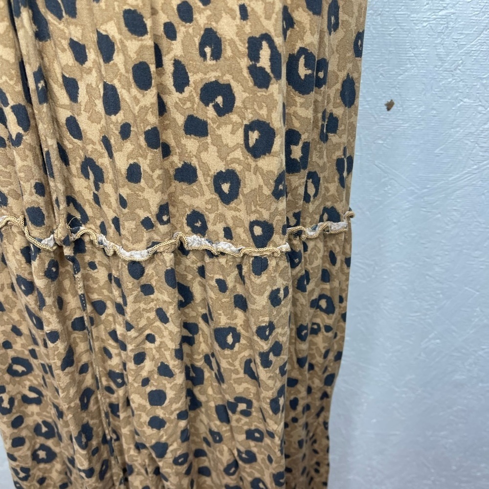 Ava&Viv Animal Print Halter Tie Waist Midi Sundress Boho Tiered Flowy Resort Lg - Picture 9 of 13